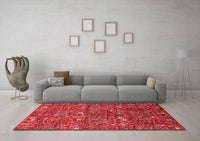 Machine Washable Oriental Red Industrial Rug, wshurb2391red