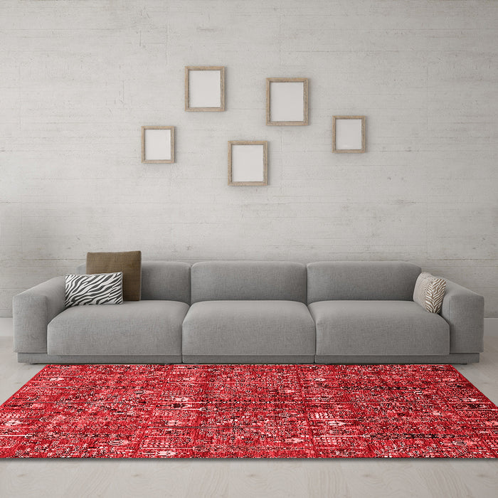 Industrial Red Washable Rugs