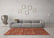 Machine Washable Oriental Brown Industrial Rug in a Living Room,, wshurb2391brn