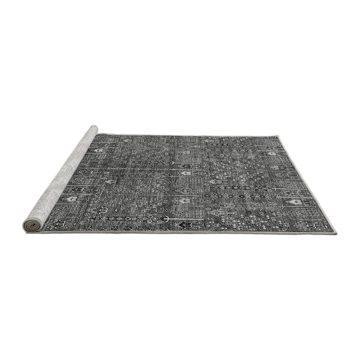Sideview of Machine Washable Oriental Gray Industrial Rug, wshurb2391gry