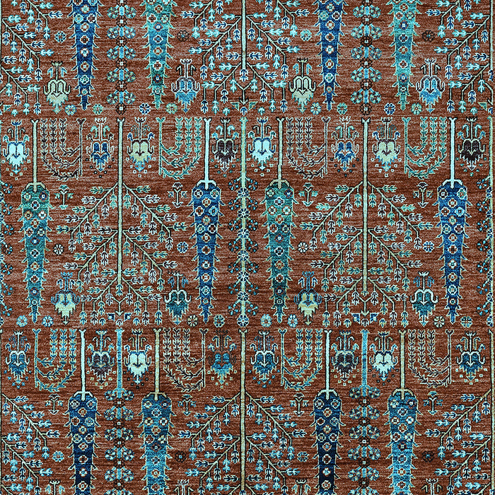 Machine Washable Oriental Light Blue Industrial Rug, wshurb2391lblu