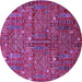 Round Oriental Purple Industrial Rug, urb2391pur