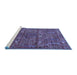 Sideview of Machine Washable Oriental Blue Industrial Rug, wshurb2391blu