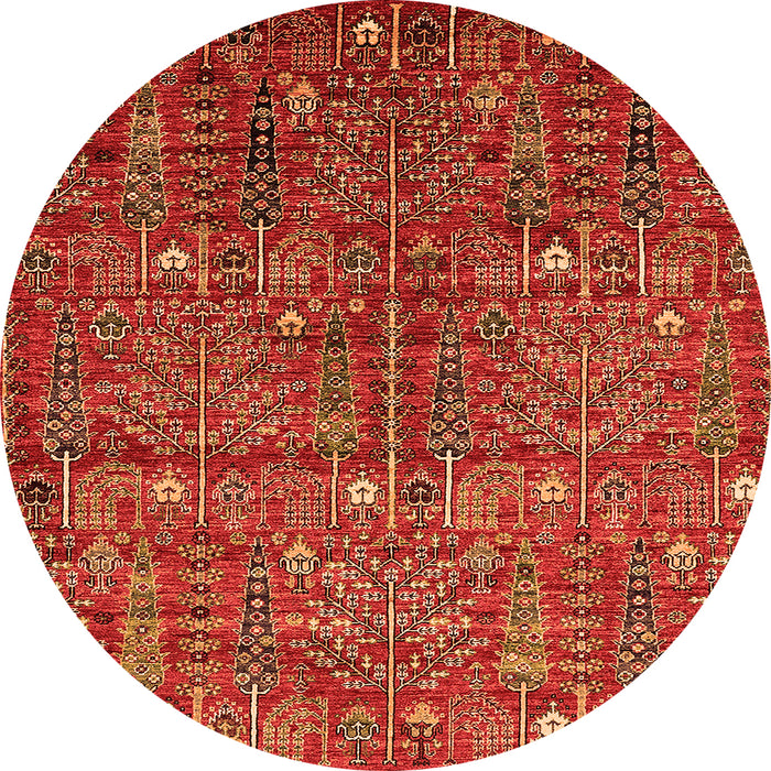 Round Oriental Orange Industrial Rug, urb2391org