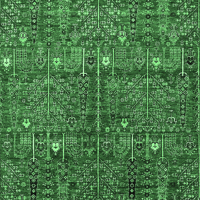 Machine Washable Oriental Emerald Green Industrial Area Rugs, wshurb2391emgrn