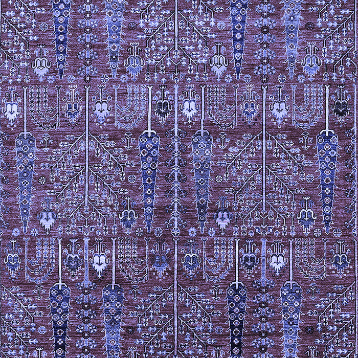 Machine Washable Oriental Blue Industrial Rug, wshurb2391blu
