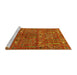 Sideview of Machine Washable Oriental Yellow Industrial Rug, wshurb2391yw