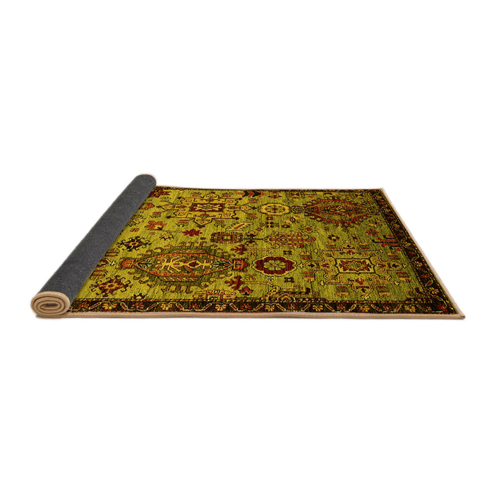 Sideview of Oriental Yellow Industrial Rug, urb2392yw