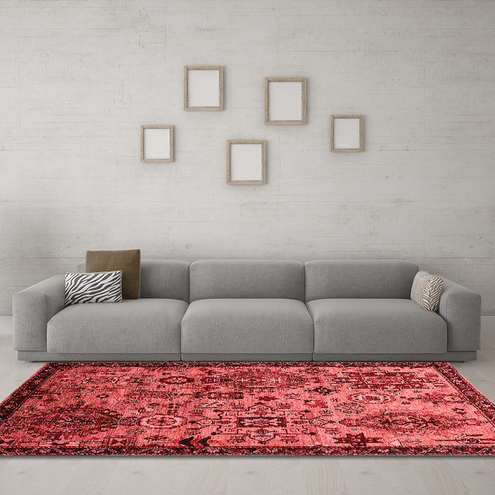 Industrial Red Washable Rugs
