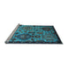 Sideview of Machine Washable Oriental Light Blue Industrial Rug, wshurb2392lblu