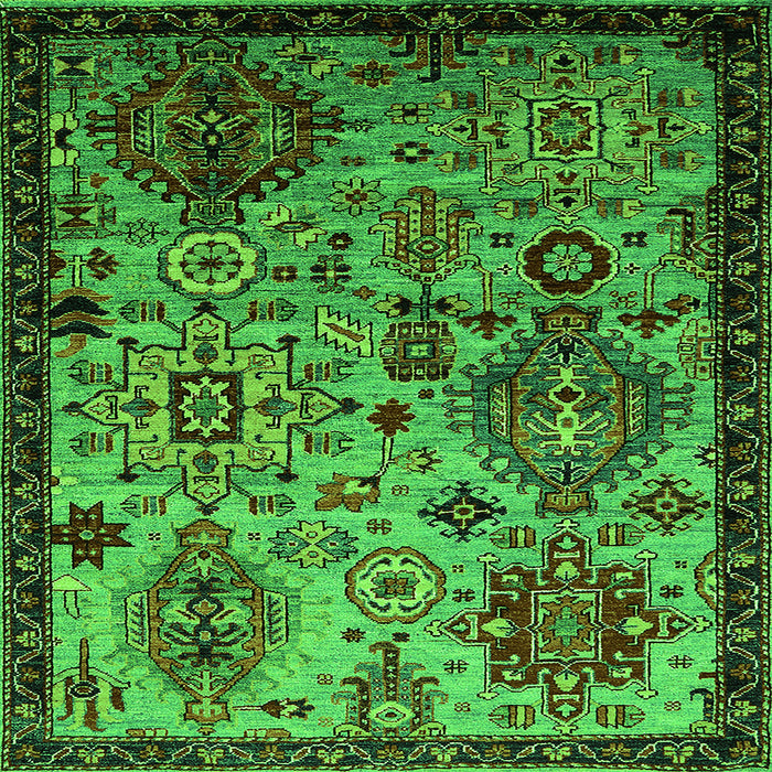 Square Oriental Green Industrial Rug, urb2392grn