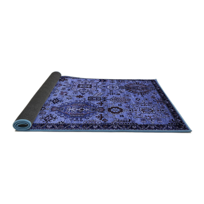 Sideview of Oriental Blue Industrial Rug, urb2392blu