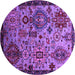 Round Oriental Purple Industrial Rug, urb2392pur