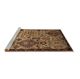 Sideview of Machine Washable Oriental Brown Industrial Rug, wshurb2392brn