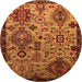 Round Oriental Orange Industrial Rug, urb2392org