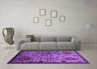 Machine Washable Oriental Purple Industrial Rug, wshurb2392pur