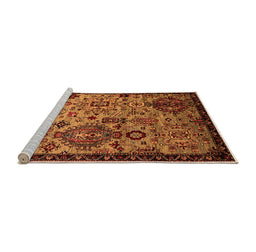 Sideview of Machine Washable Oriental Orange Industrial Area Rugs, wshurb2392org