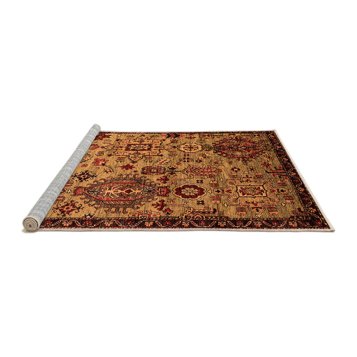 Sideview of Machine Washable Oriental Orange Industrial Area Rugs, wshurb2392org