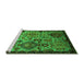 Sideview of Machine Washable Oriental Green Industrial Area Rugs, wshurb2392grn