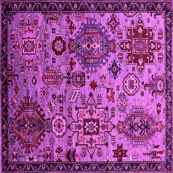 Square Machine Washable Oriental Pink Industrial Rug, wshurb2392pnk