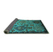 Sideview of Oriental Turquoise Industrial Rug, urb2392turq