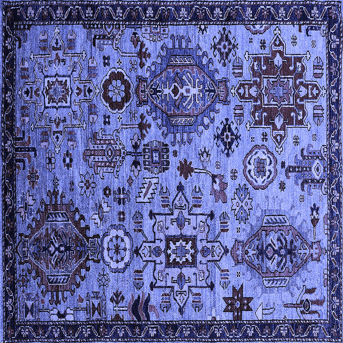 Square Oriental Blue Industrial Rug, urb2392blu
