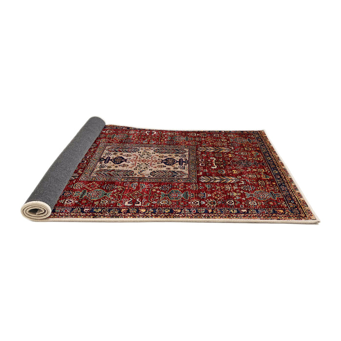 Sideview of Mid-Century Modern Crimson Red Oriental Rug, urb2393