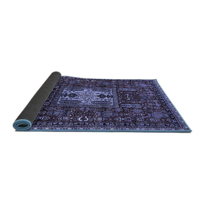 Sideview of Oriental Blue Industrial Rug, urb2393blu