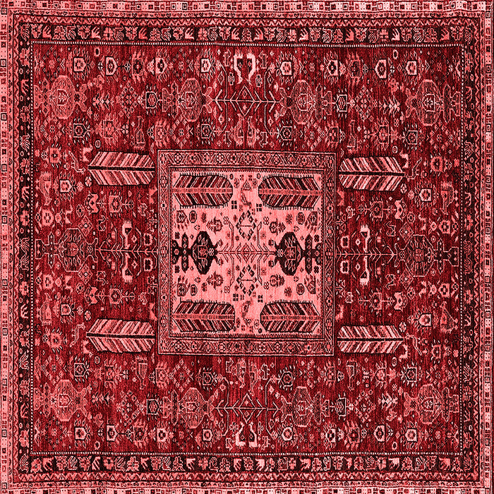 Machine Washable Oriental Red Industrial Rug, wshurb2393red