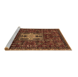 Sideview of Machine Washable Oriental Brown Industrial Rug, wshurb2393brn