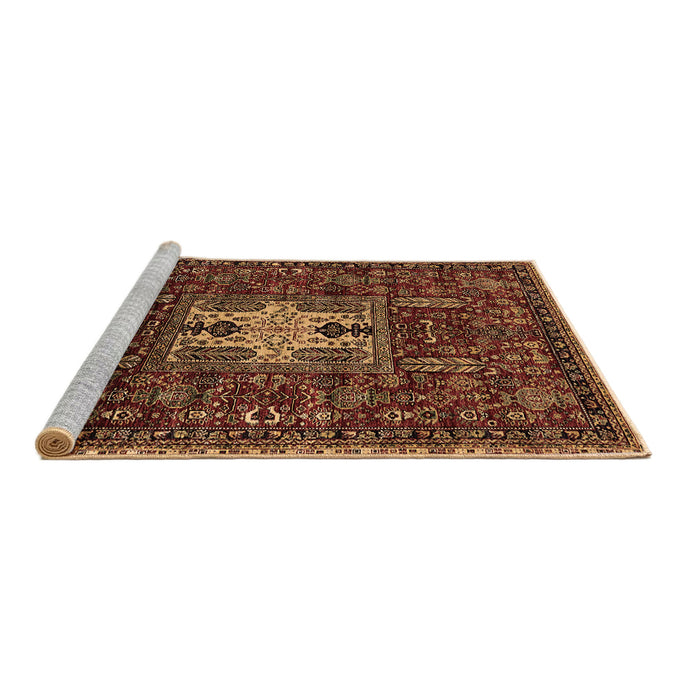 Sideview of Machine Washable Oriental Brown Industrial Rug, wshurb2393brn