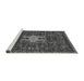 Sideview of Machine Washable Oriental Gray Industrial Rug, wshurb2393gry