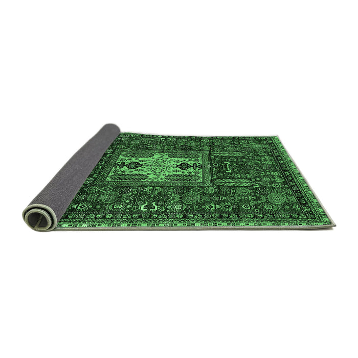 Sideview of Oriental Emerald Green Industrial Rug, urb2393emgrn