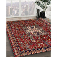 Mid-Century Modern Crimson Red Oriental Rug, urb2393