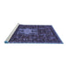 Sideview of Machine Washable Oriental Blue Industrial Rug, wshurb2393blu