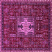 Square Machine Washable Oriental Pink Industrial Rug, wshurb2393pnk