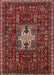 Machine Washable Industrial Modern Crimson Red Rug, wshurb2393