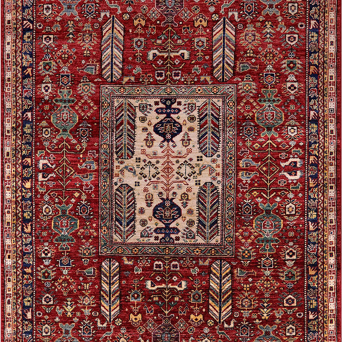 Mid-Century Modern Crimson Red Oriental Rug, urb2393