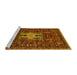 Sideview of Machine Washable Oriental Yellow Industrial Rug, wshurb2393yw