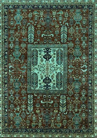 Oriental Turquoise Industrial Rug, urb2393turq