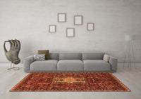 Machine Washable Oriental Orange Industrial Rug, wshurb2393org