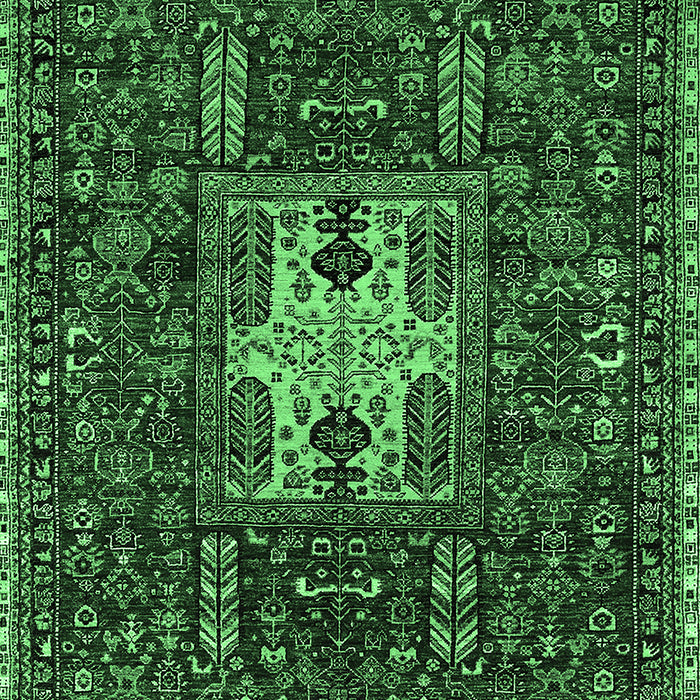 Machine Washable Oriental Emerald Green Industrial Area Rugs, wshurb2393emgrn