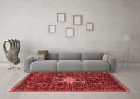 Machine Washable Oriental Red Industrial Rug, wshurb2393red