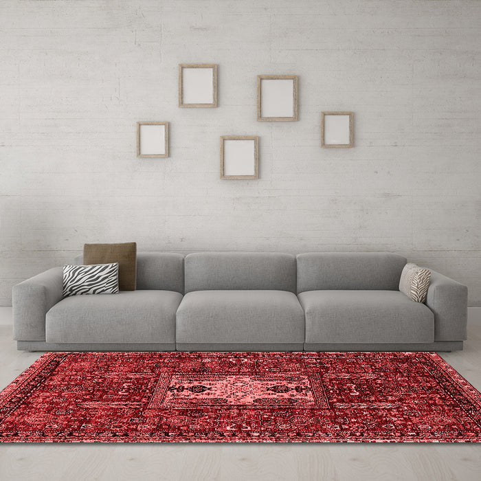 Industrial Red Washable Rugs