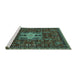 Sideview of Machine Washable Oriental Turquoise Industrial Area Rugs, wshurb2393turq