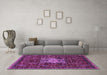 Machine Washable Oriental Purple Industrial Area Rugs in a Living Room, wshurb2393pur