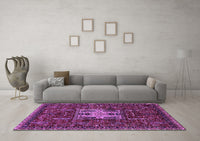 Machine Washable Oriental Purple Industrial Rug, wshurb2393pur