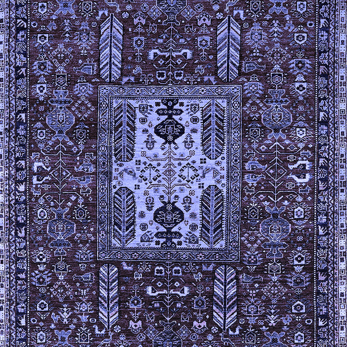 Machine Washable Oriental Blue Industrial Rug, wshurb2393blu