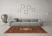 Machine Washable Oriental Brown Industrial Rug in a Living Room,, wshurb2393brn