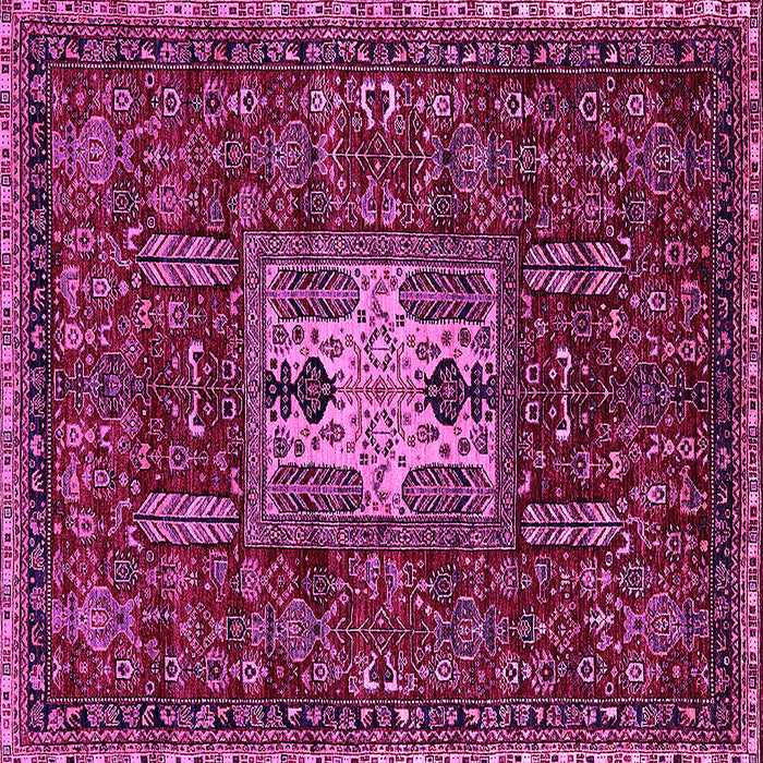 Square Oriental Pink Industrial Rug, urb2393pnk